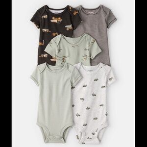 Baby Boy 5 Pack of Short-Sleeve Bodysuits